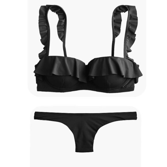 J. Crew Other - J. Crew Ruffle Underwire Ruched Lowrider Bikini NWT